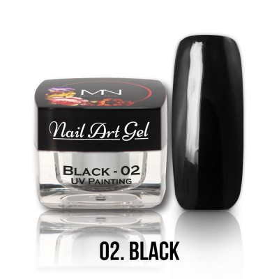UV Painting Nail Art Gel - 02 - černý - 4g